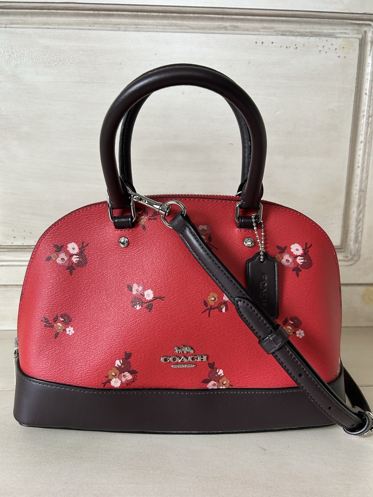 NWT Coach Mini Sierra Domed Crossbody Satchel Baby Bouquet RP $295