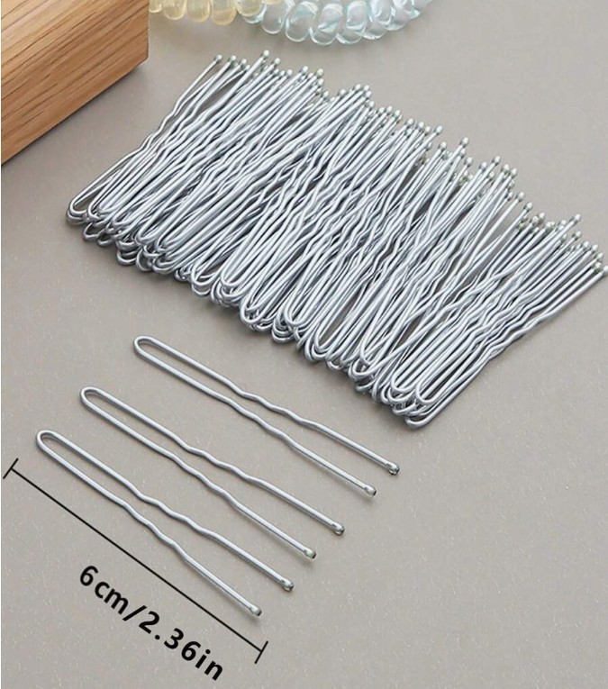 20PCs U Shaped Hair Pins 2.36 inches Bun Pins Silver Plated Hair Pins