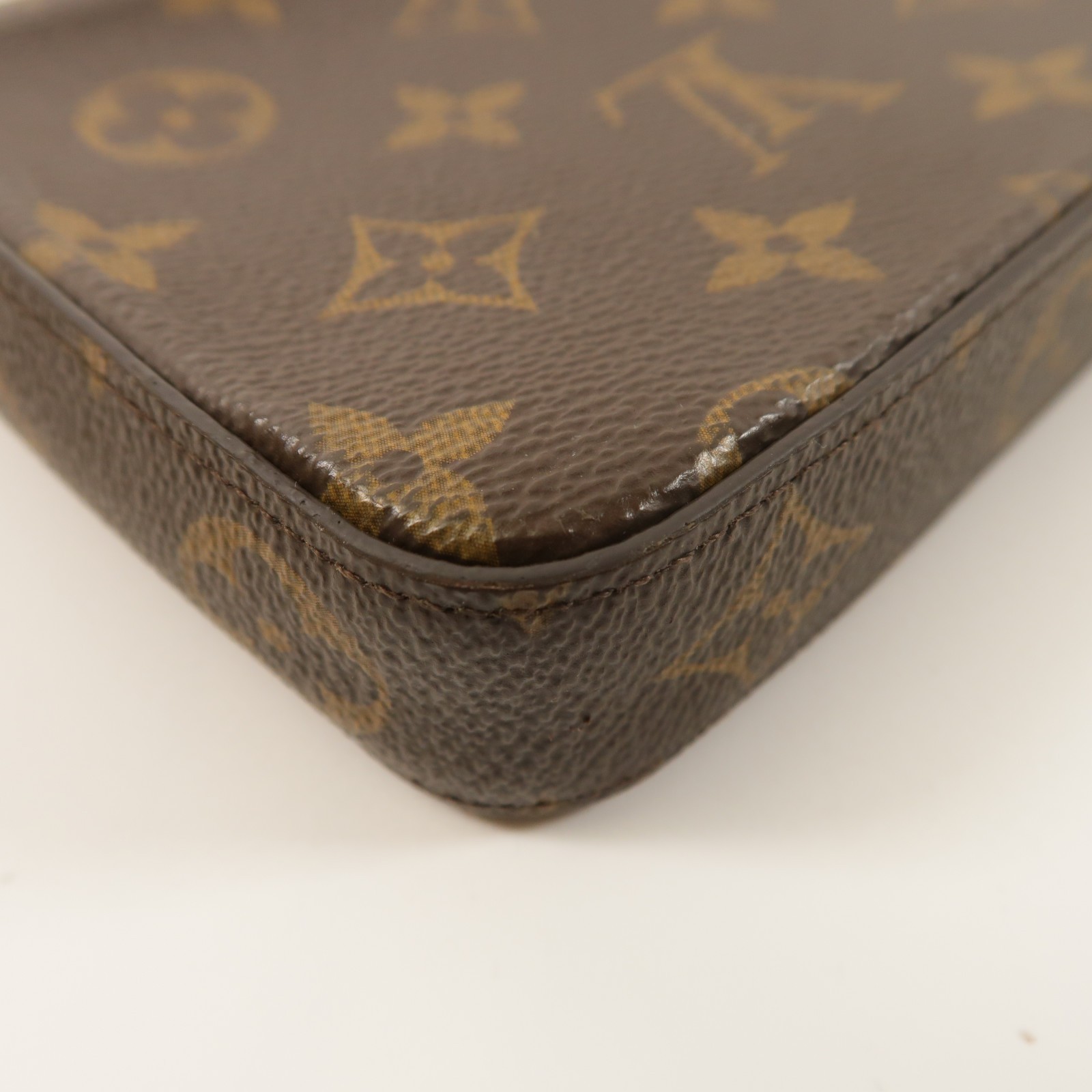 LOUIS VUITTON GHW Felicie Pochette Chain Shoulder Bag M81896 Monogram Brown Red