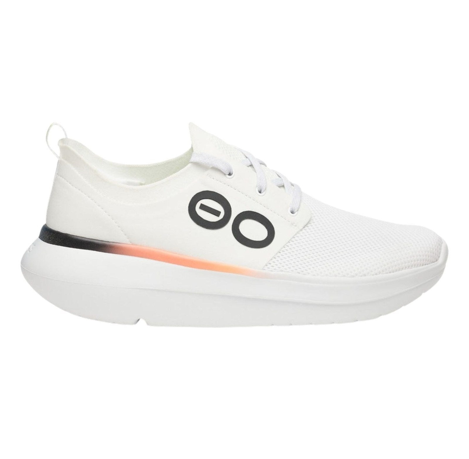 OOFOS OOmy Stride Recovery Shoe Men’s Low-Top Lace-Up Mesh Sneaker White