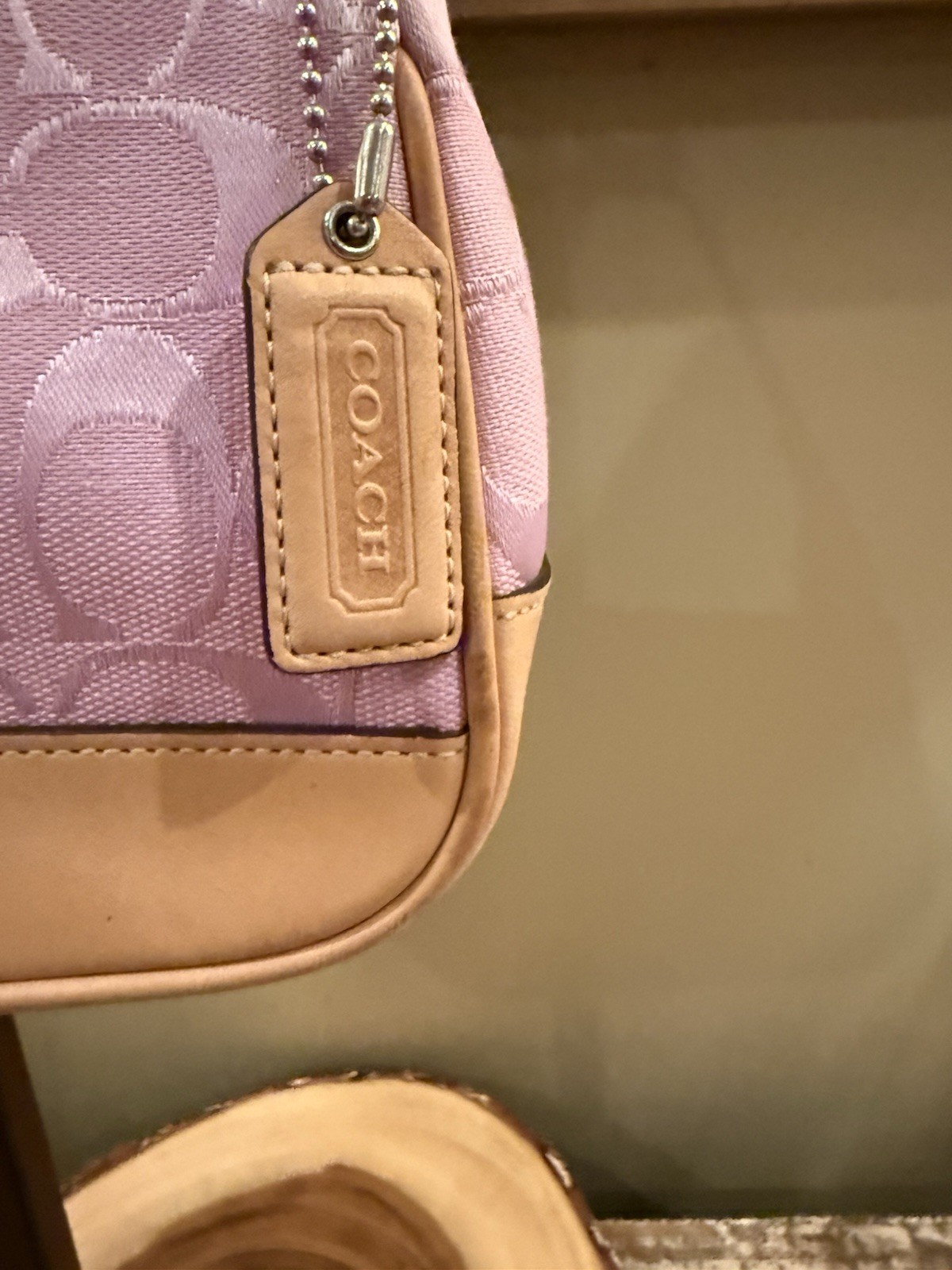 Coach Signature Mini Demi Bag Canvas Leather Bubblegum Pink 6094 Y2K Vintage