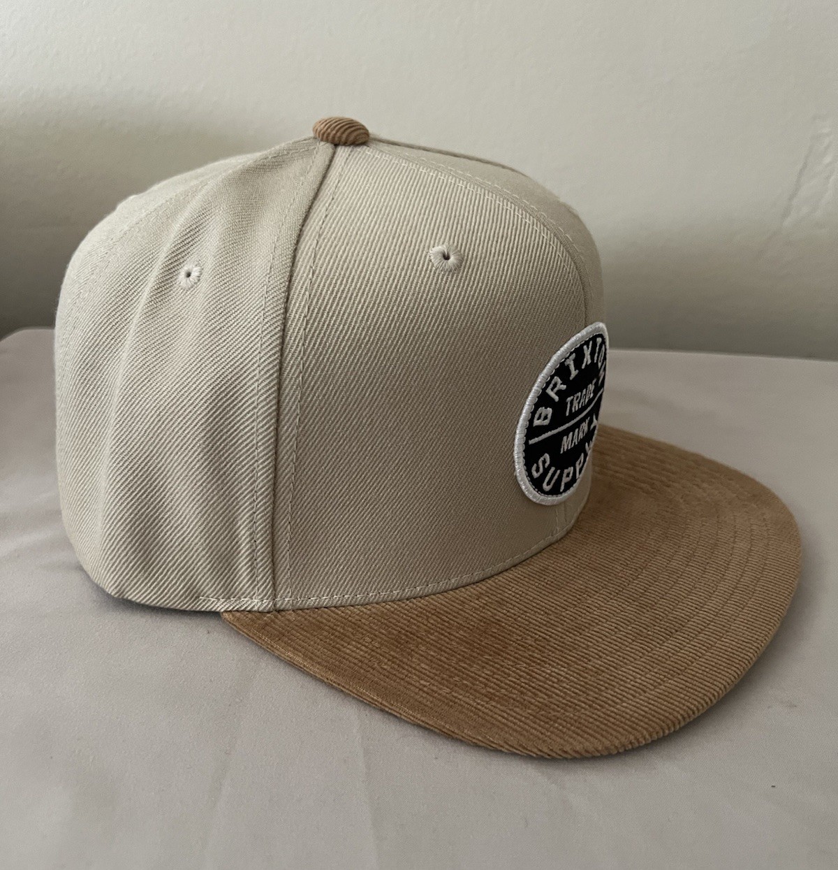 BNWT Brixton Oath III Snapback Hat Sandlight/Brown Corduroy Adult Unisex 10777