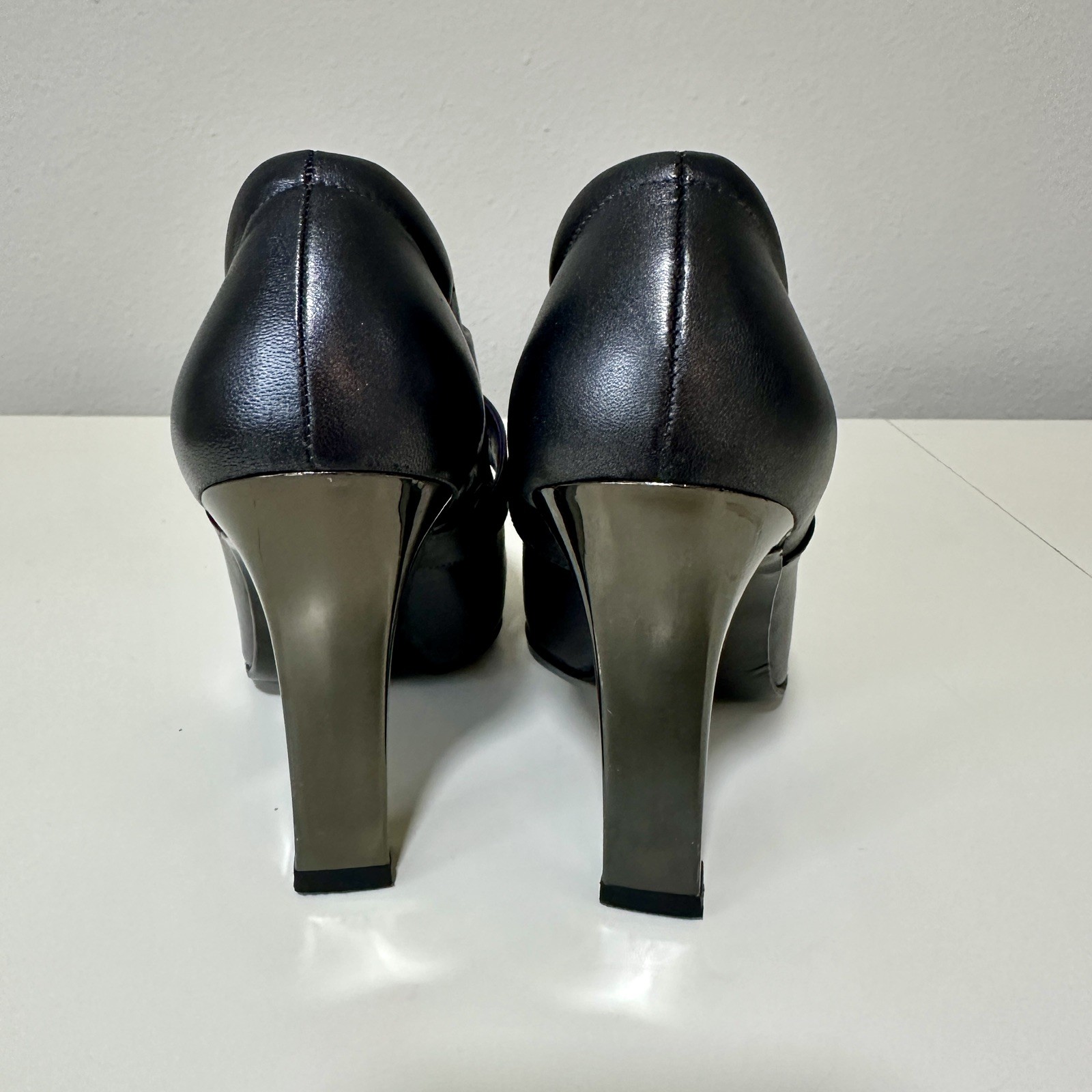 Ralph Lauren Heeled Mary Jane Leather Heels Pumps Shoes Black Size 8.5