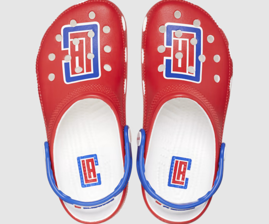 Crocs Los Angeles Clippers NBA Classic Slip On Clogs Red Logo 9M/11W