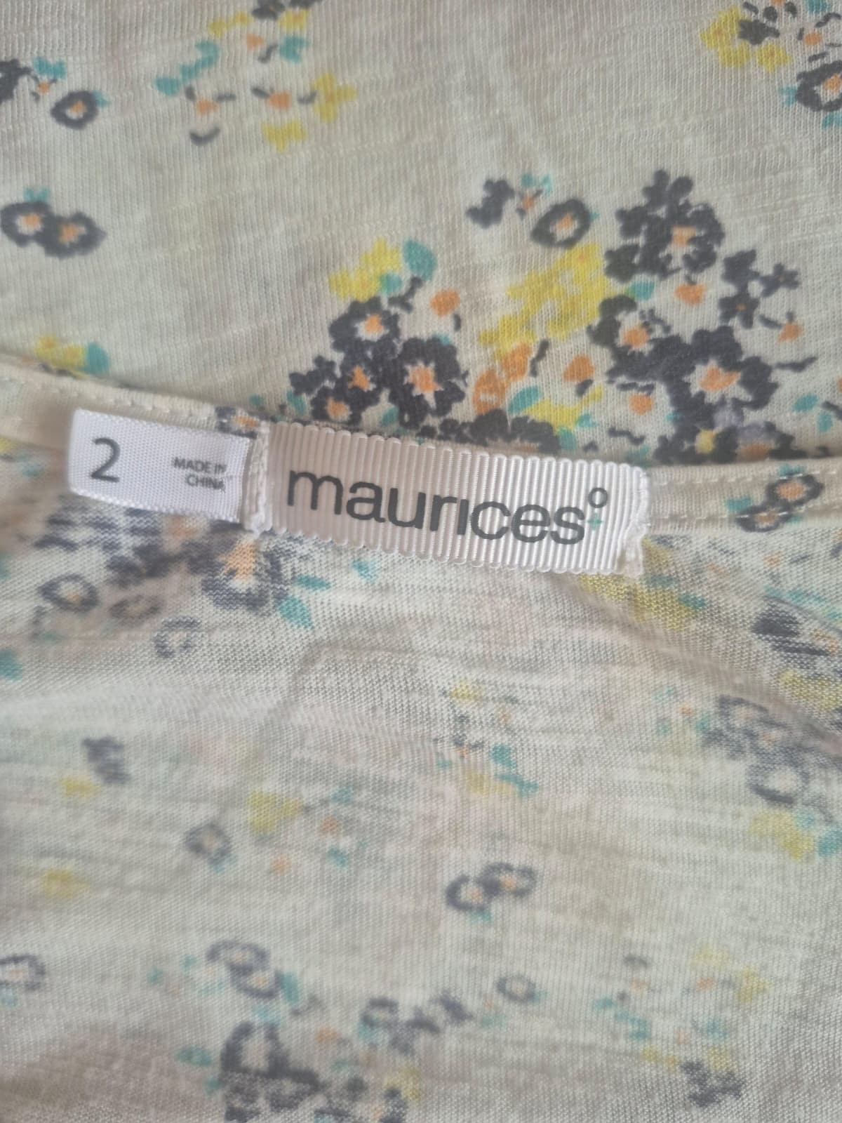 Maurices Floral Lace Front Tank Top White & Yellow Polyester Size L