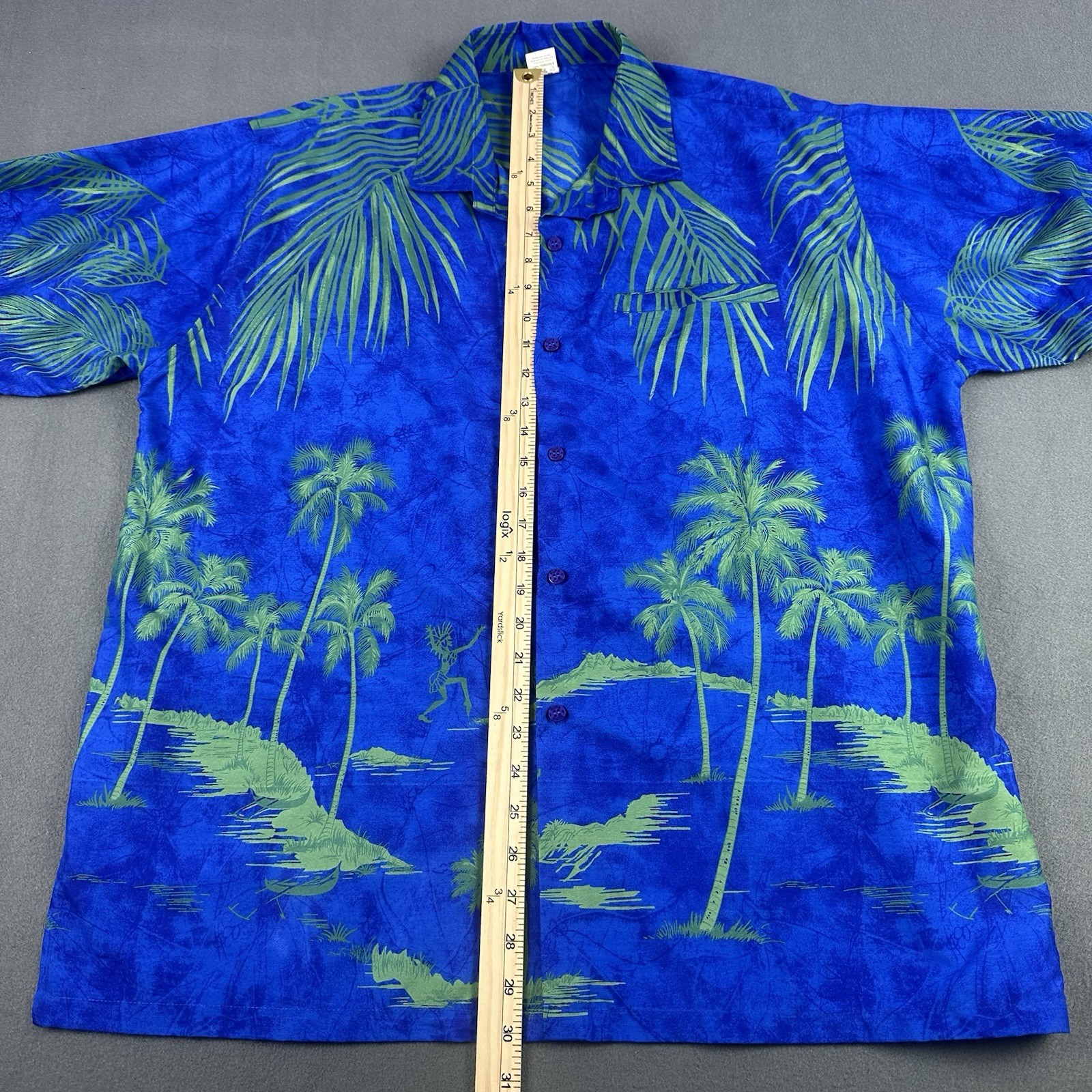 Vintage Reed Aloha Hawaiian Shirt Men’s Large Palm Tree Camp Shirt