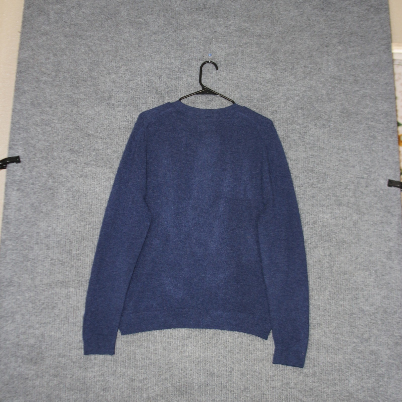 John W Nordstrom V-Neck Sweater Women M Blue 100% Cashmere Long Sleeve