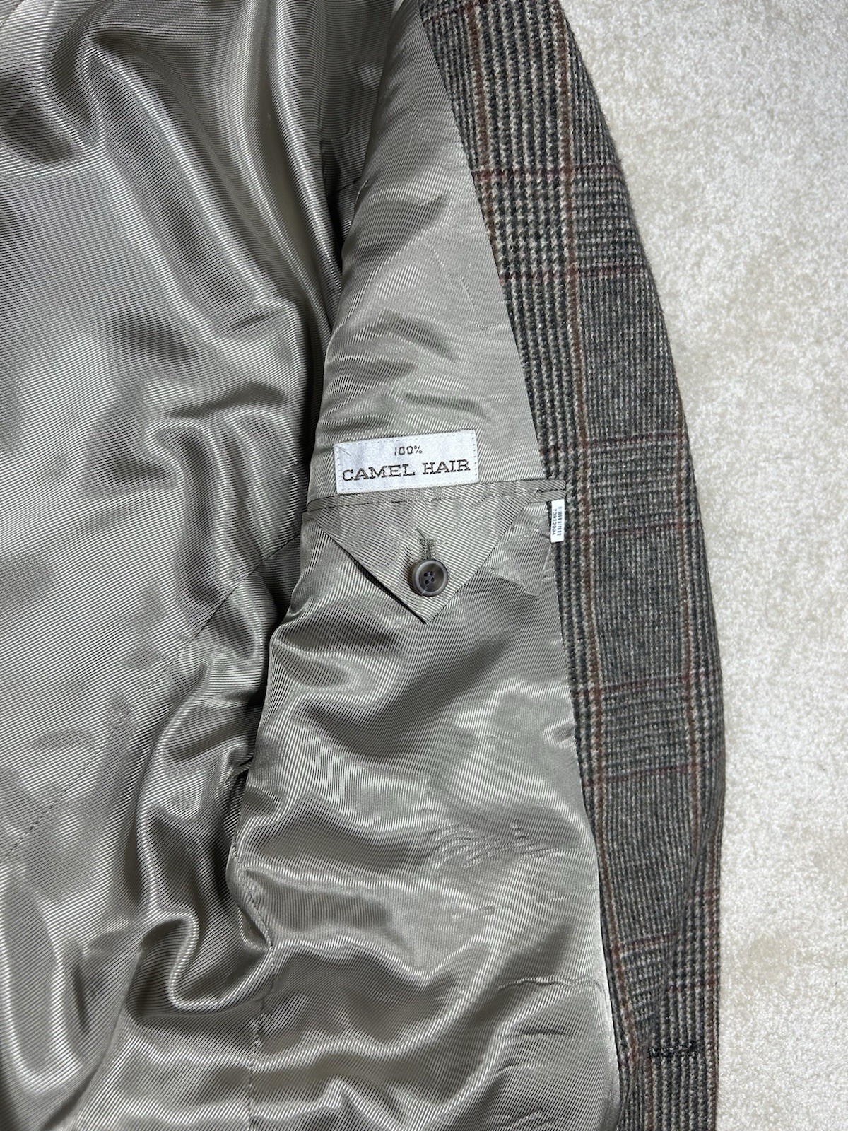 Vintage The Wilger Company 100% CAMEL HAIR Tan Sport Coat Blazer Jacket 43