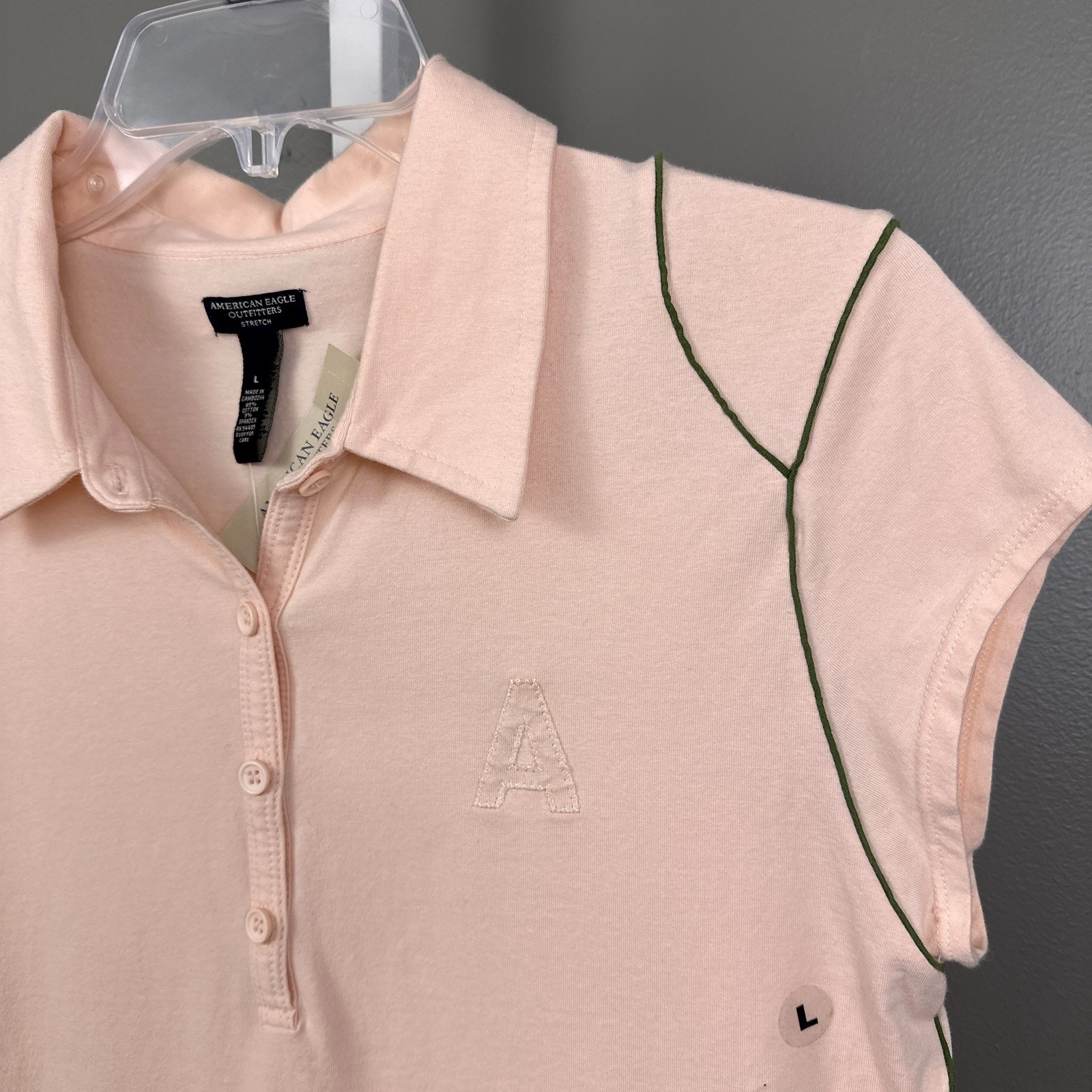 Vintage Y2K American Eagle Outfitters Stretch Polo Shirt Size Large Deadstock