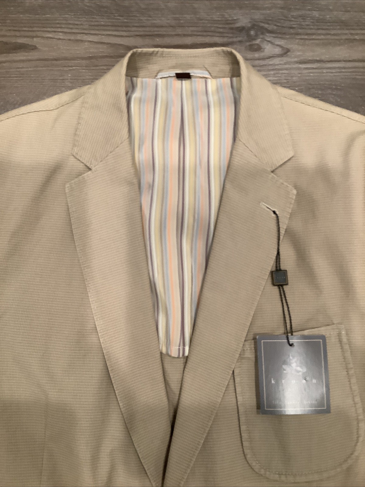 NWT KROON HARRISON Blazer Sport Coat Jacket Size 42 Long Beige Casual NEW