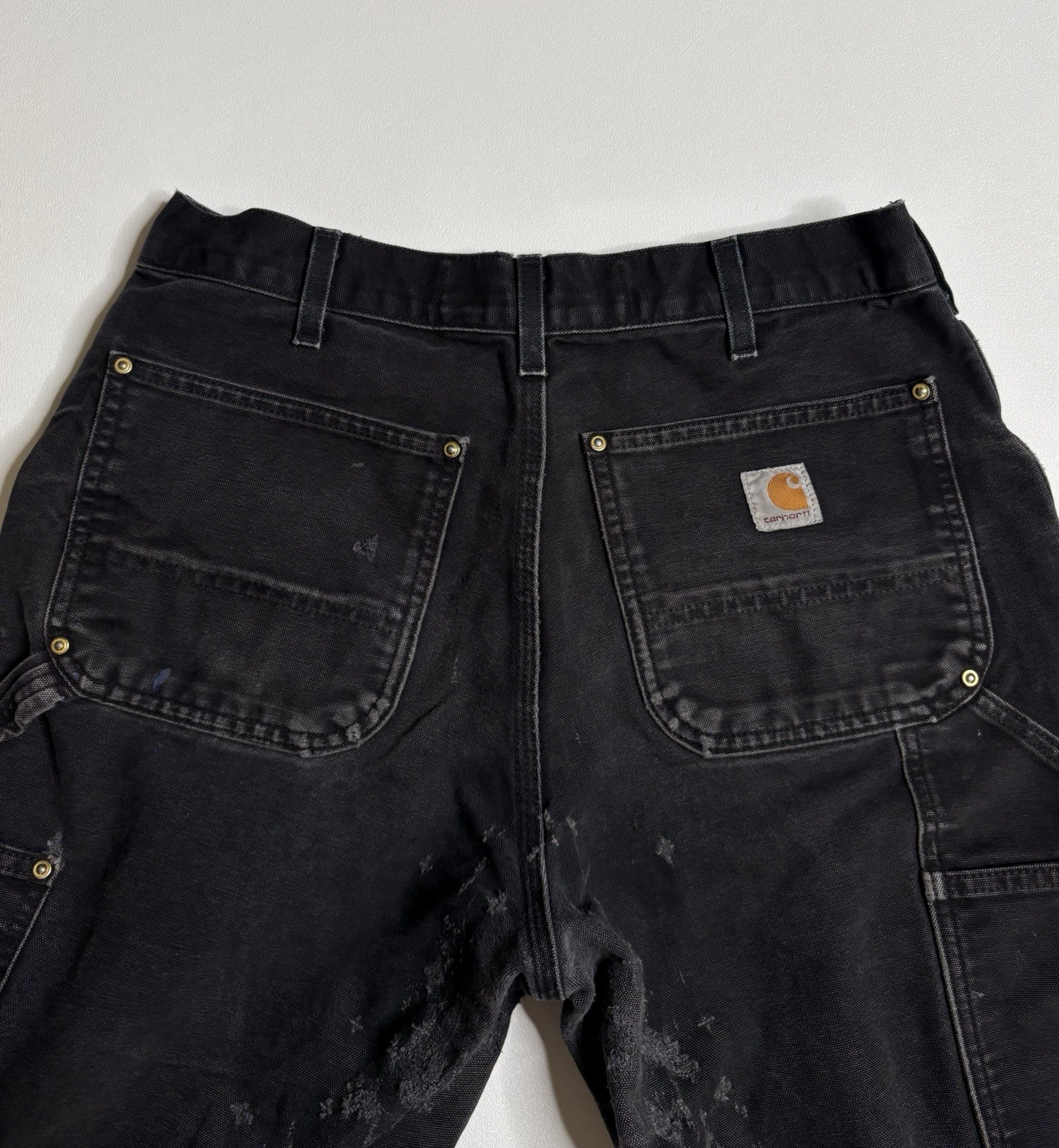 Carhartt Double Knee Duck Canvas Carpenter Pants Made In USA B01-BLK 30 x 30*