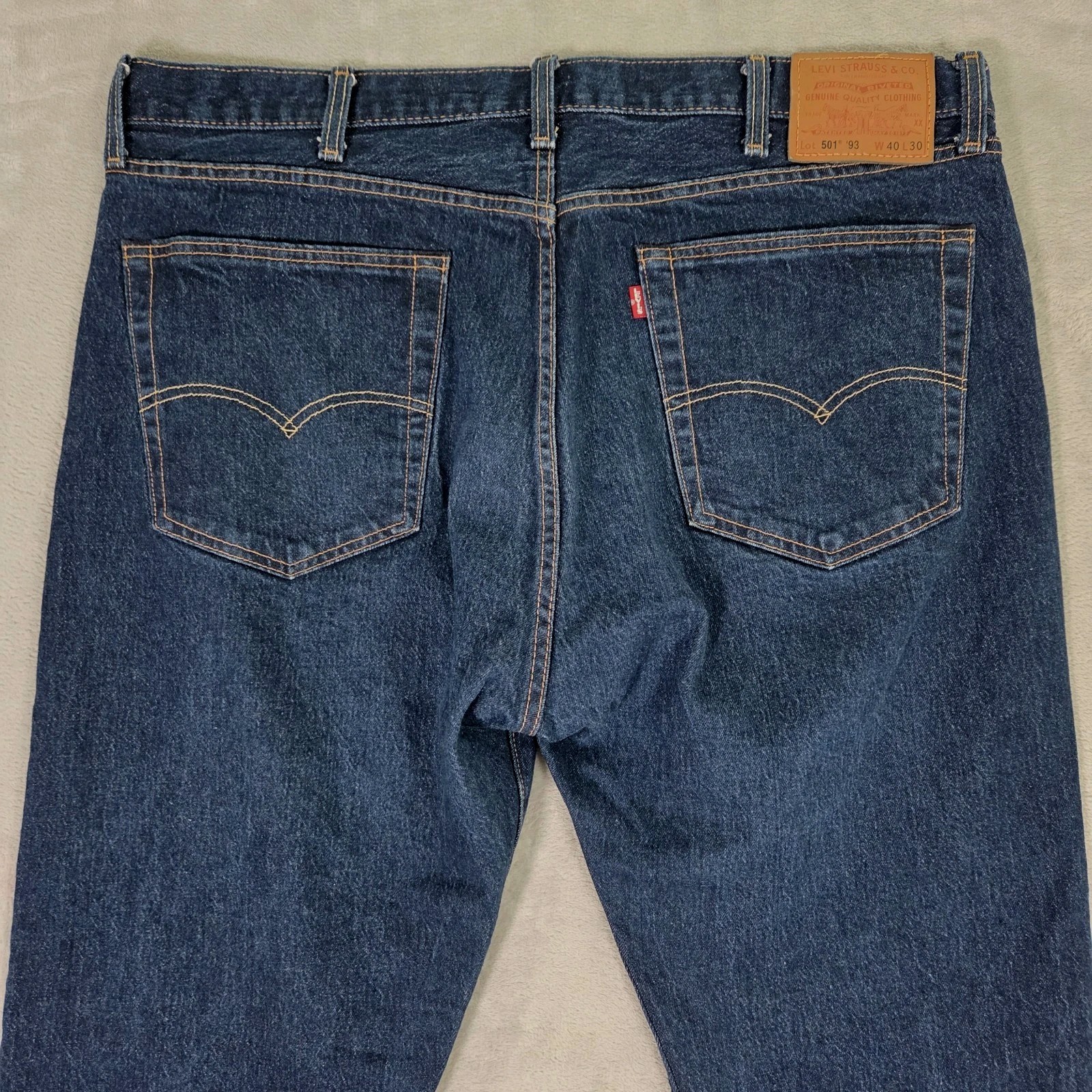 Levi’s Premium 501 ’93 Straight Leg Jeans Mens 40×26 Blue Medium Wash Button Fly