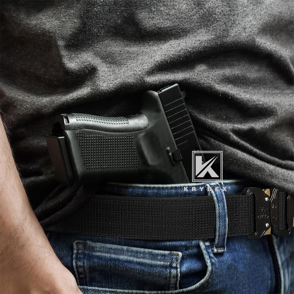 KRYDEX Tactical Belt Rigger Heavy Duty Belt Double Layers Quick Release Buckle