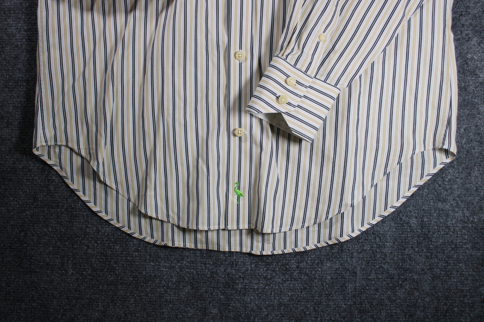 TailorByrd Men’s Medium White Striped 100% Cotton Button Down Shirt Lightweight