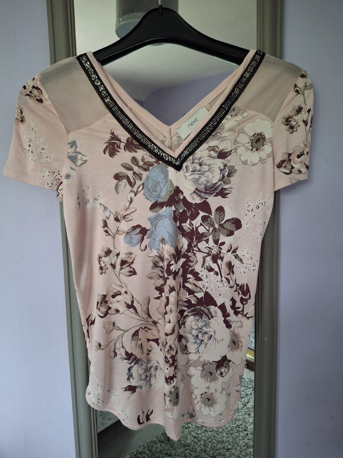 Next Pink Floral Top Size 6
