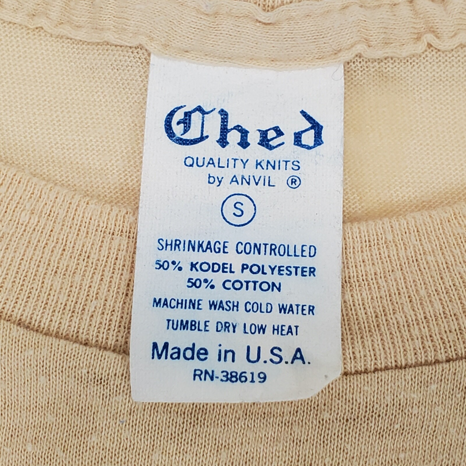 Vintage 1987 Beige Stanford Syncrotron T-Shirt Single Stitch Ched Label Sz S