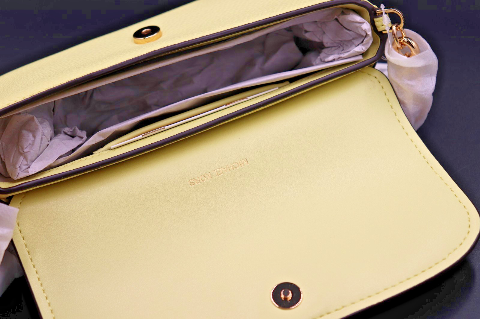 Michael Kors Nolita Small Flap Chain Crossbody Bag – Lemon Color – NWT