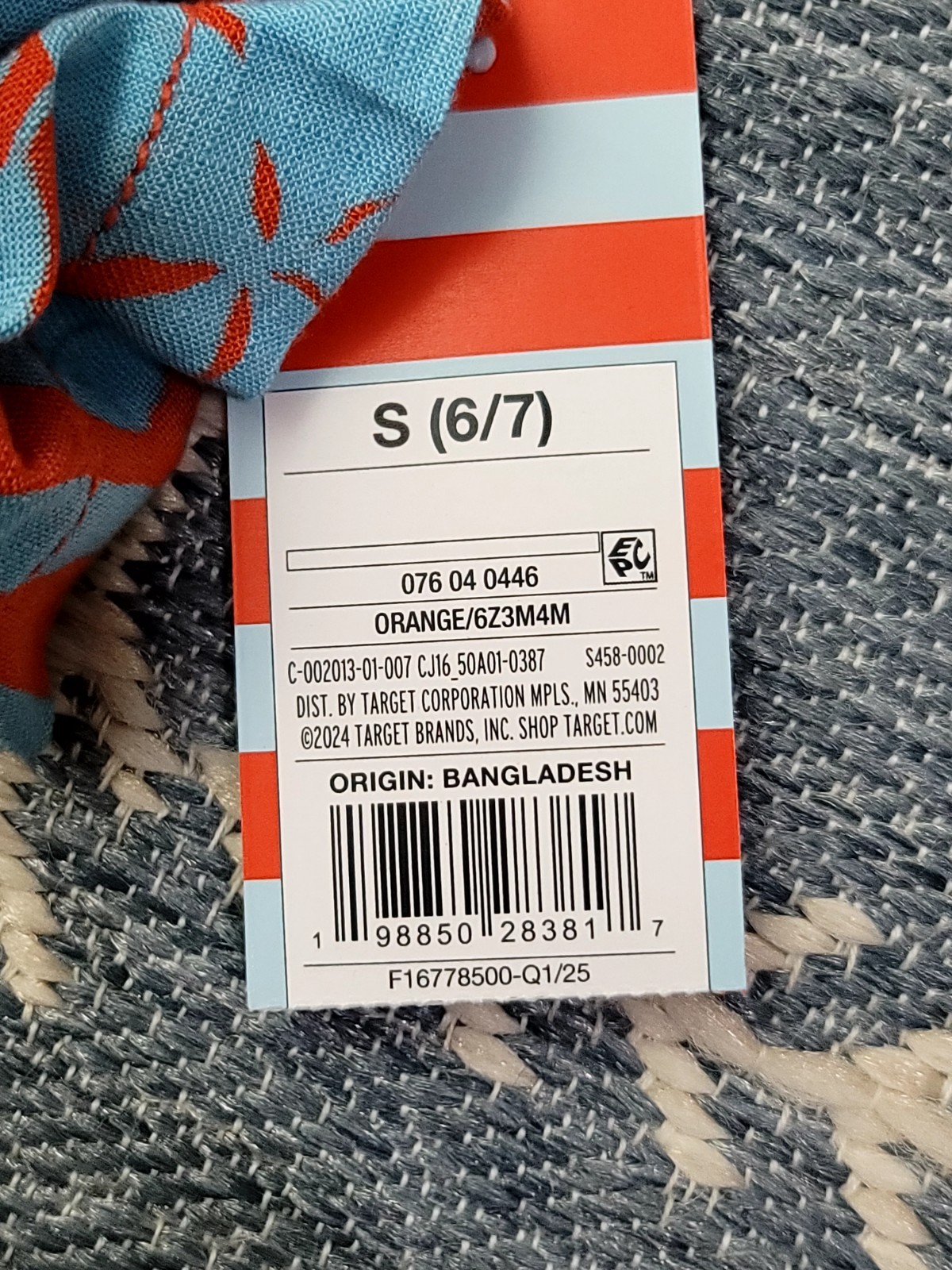 Cat & Jack Boys Floral Hawaiian Button-Up Shirt Orange/Blue S (6/7) Collared
