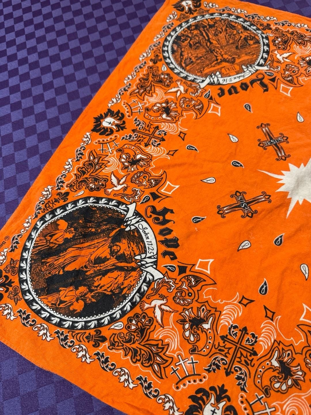 Jesus Christ – Christian Bandana – Orange – 22×22 Inch,