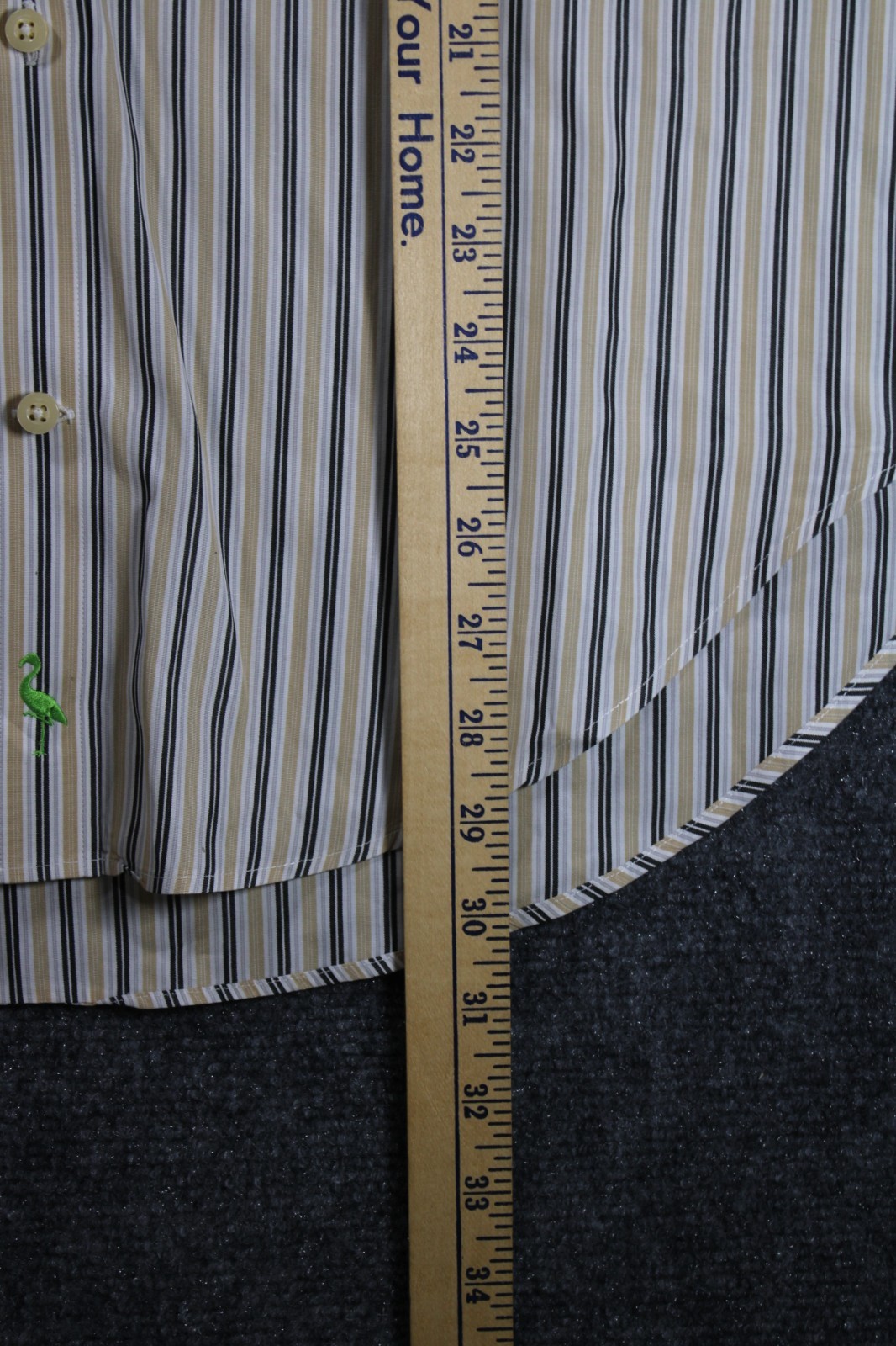 TailorByrd Men’s Medium White Striped 100% Cotton Button Down Shirt Lightweight