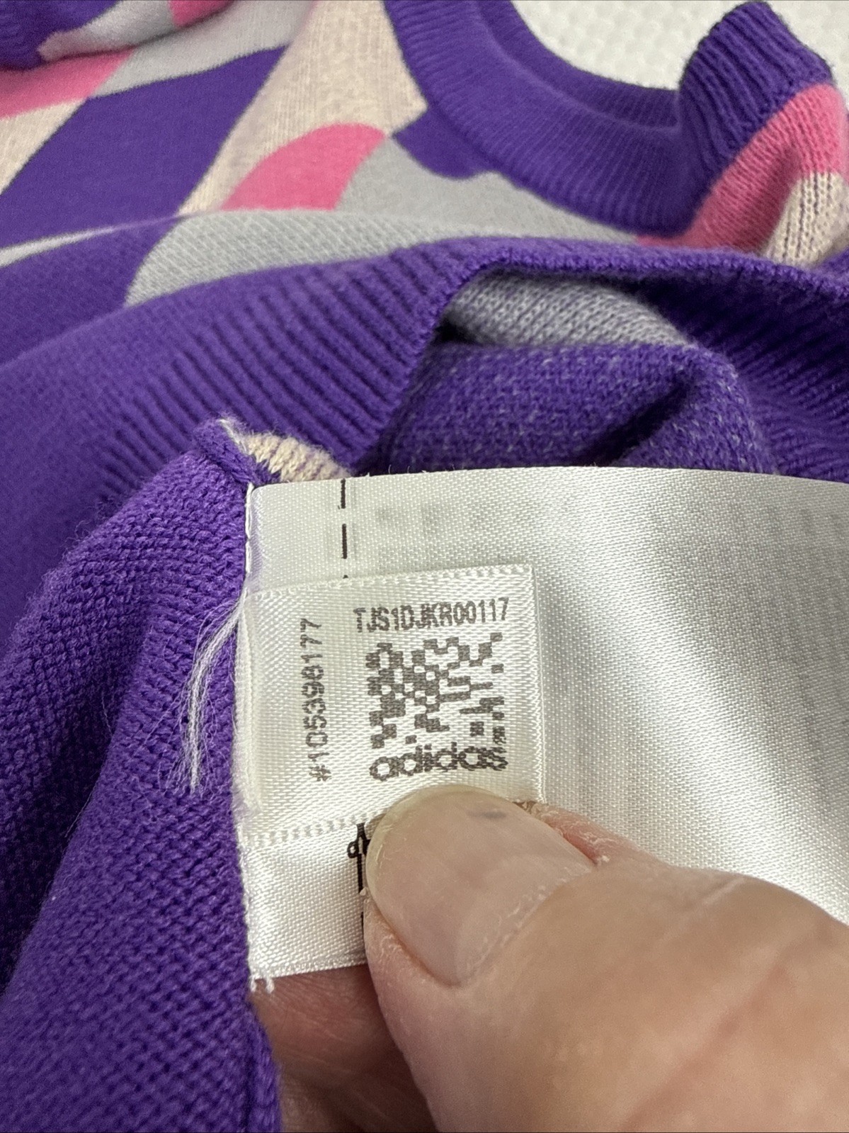 Retro Style Adidas Knitted Purple,Pink,& Beige Stripe Men’s Vest Size L Classy