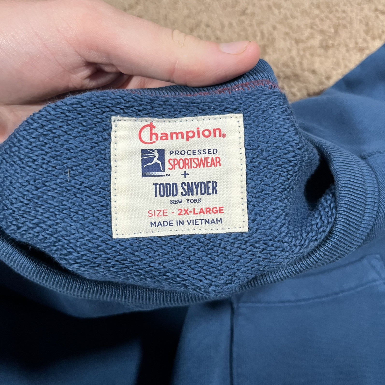 Champion x Todd Snyder Men’s Crew Neck With Pocket Pullover Sweatshirt – XXL