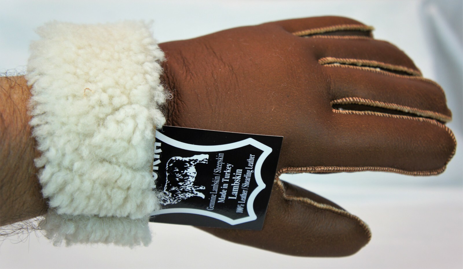 4 COLORS REAL GENUINE SHEEPSKIN SHEARLING LEATHER GLOVES UNISEX Fur Winter S-2XL