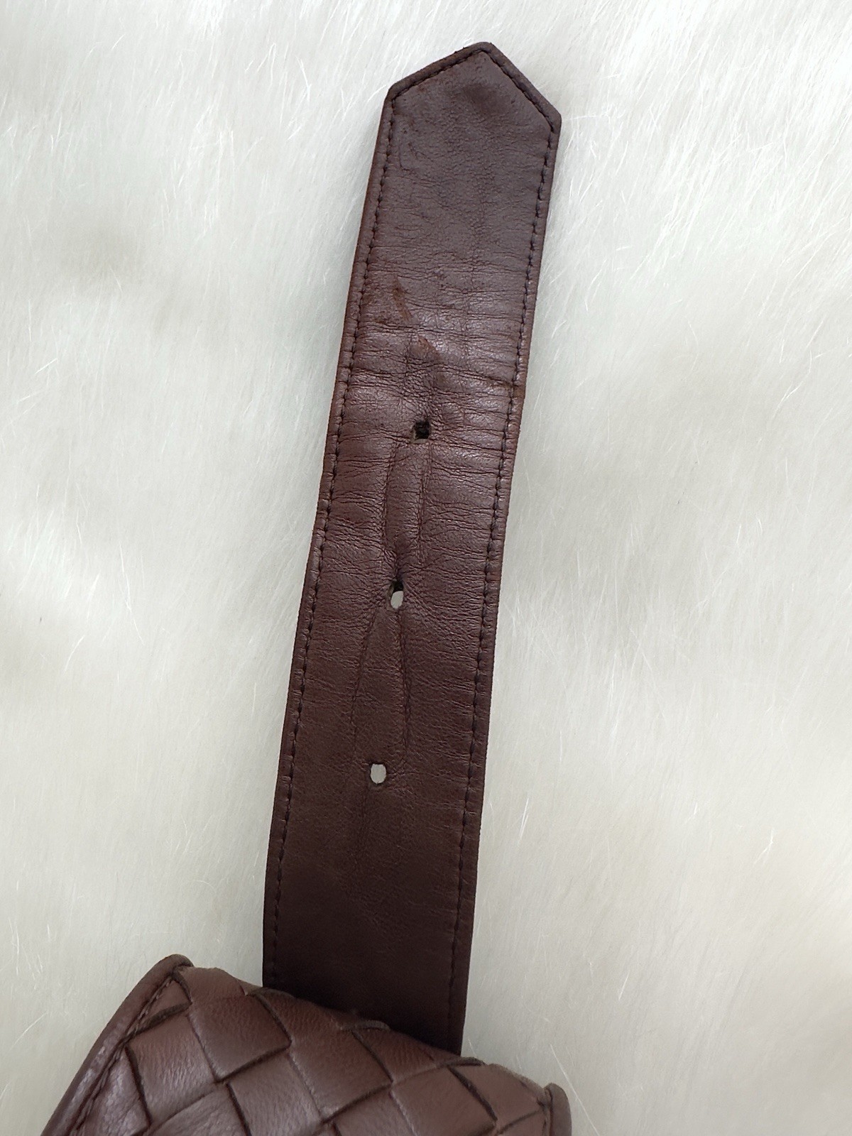✨BOTTEGA VENETA Intrecciato Woven Leather Corset Belt Brown Size 95/80cm, 32”