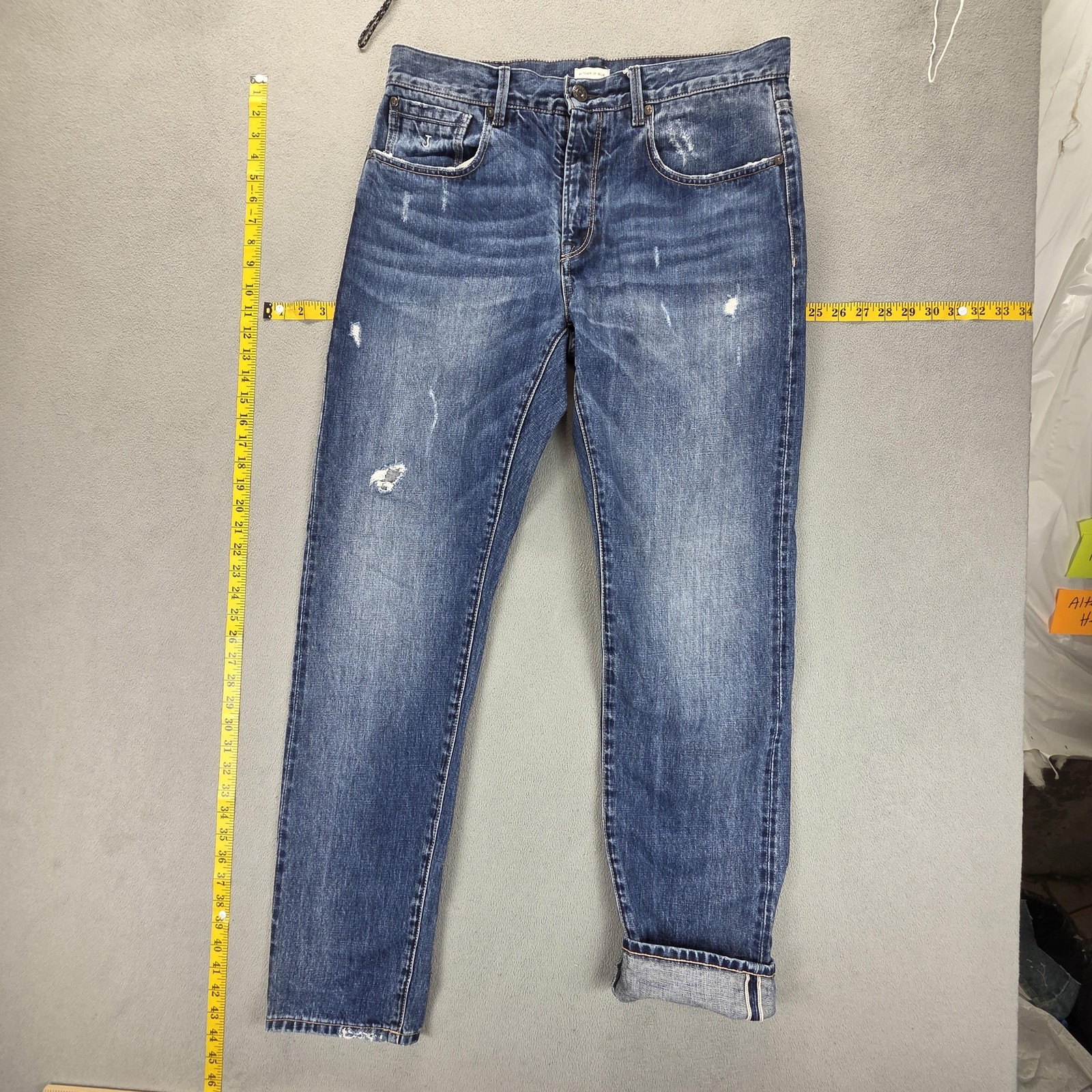 Selvedge Jeans 32×34 Butcher of Blue Stockton Loose Tapered Thrashed Whiskers