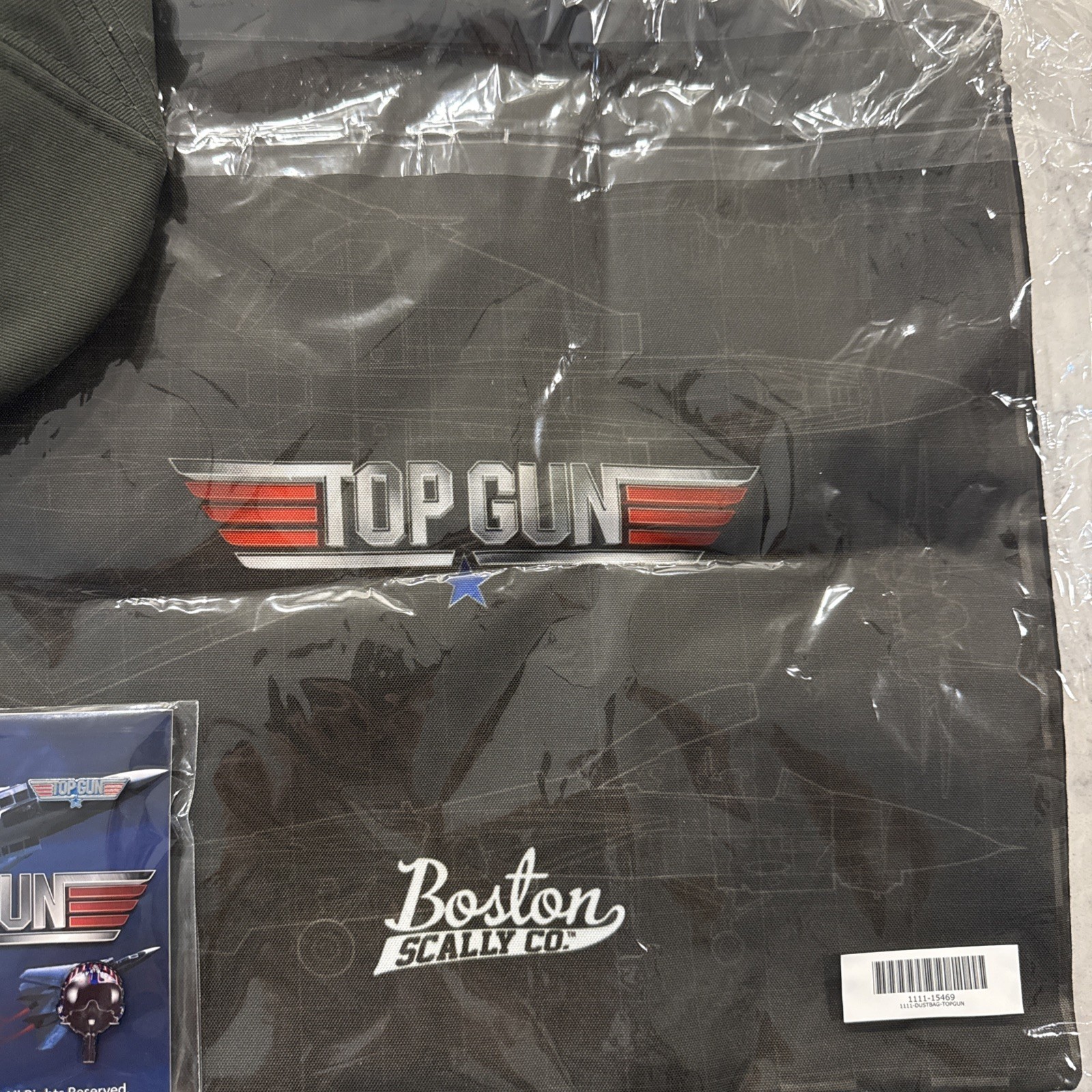 Boston Scally Co Top Gun Small Cap Green Gray Dust Bag Pin Set Maverick Awesome!