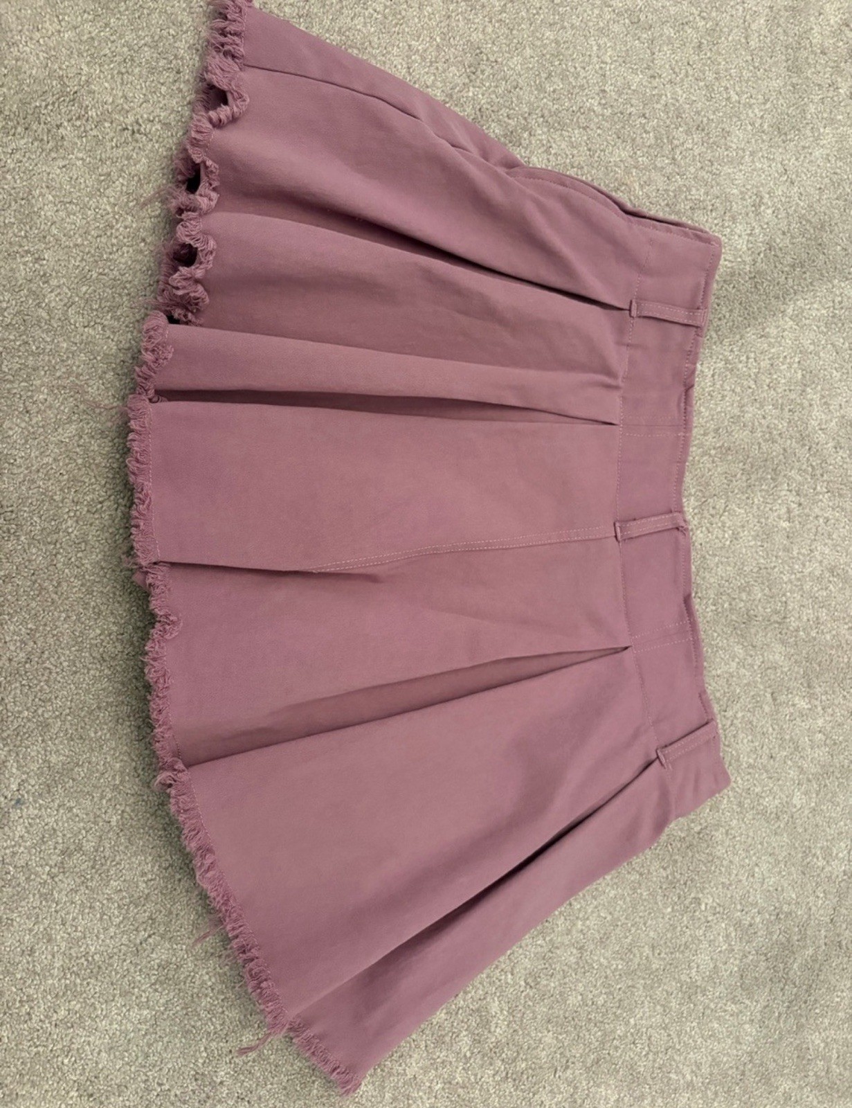 Ultra Flirt Women’s Purple Solid Pleated Fringe Short Skirt, Regular XL