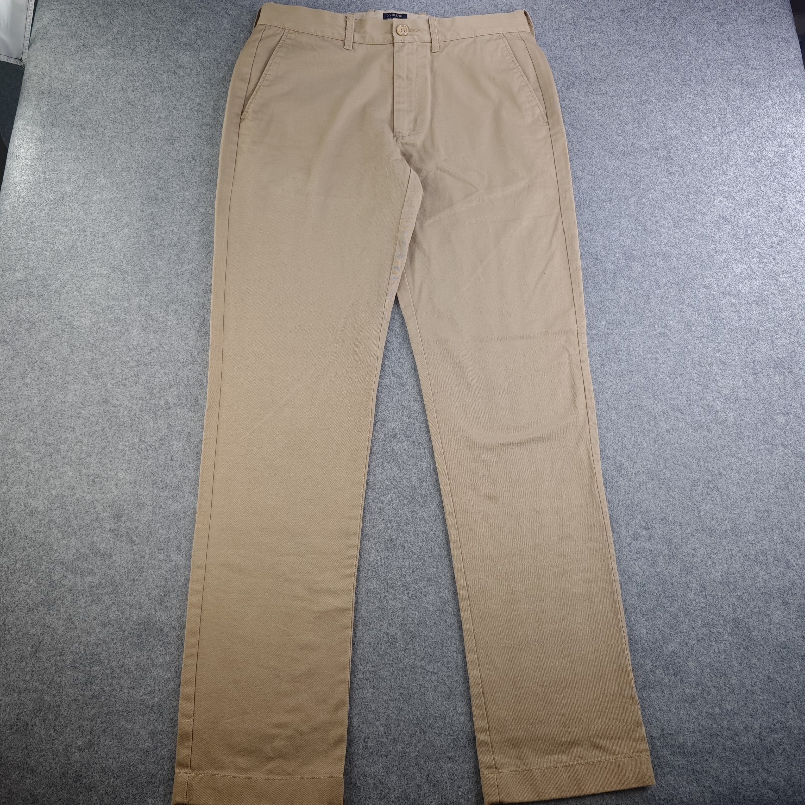 J Crew The Sutton Pants Mens 32×34 Beige Solid Tan 100% Cotton Straight Leg