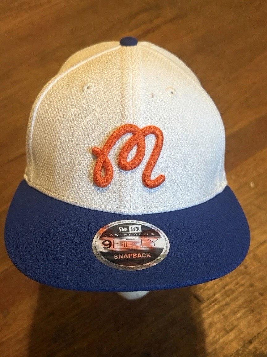 Rare Malbon x New Era 9FIFTY Low Profile Snapback Hat White Navy Orange Golf Cap