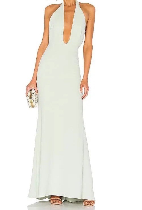 NBD Jenny From The Block Halter Maxi Gown Dress Mint Size M