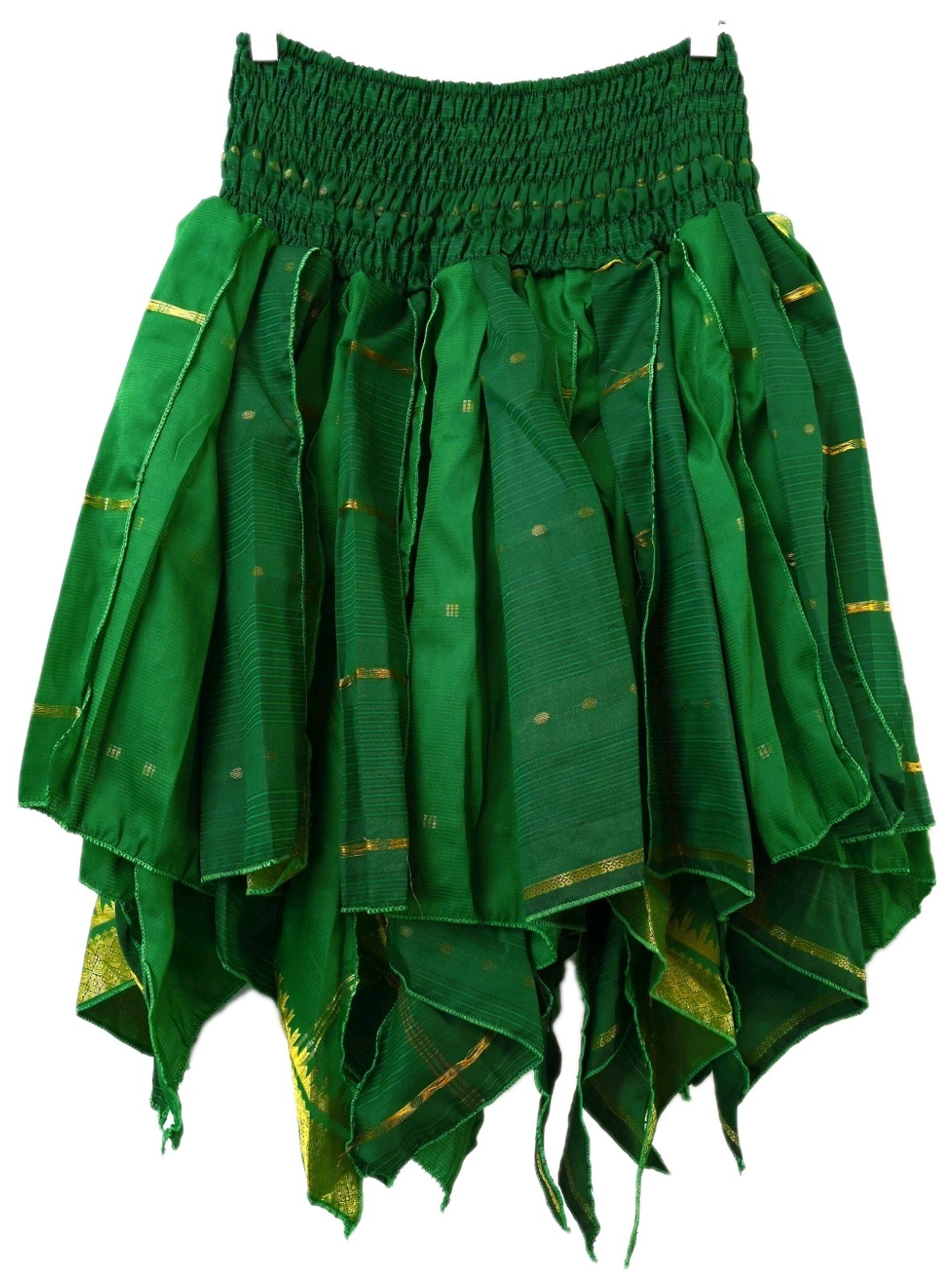 ~tav~ Silk Gypsy Fairy Pixie Peasant Asymmetrical Boho Handkerchief Skirt ~ #429