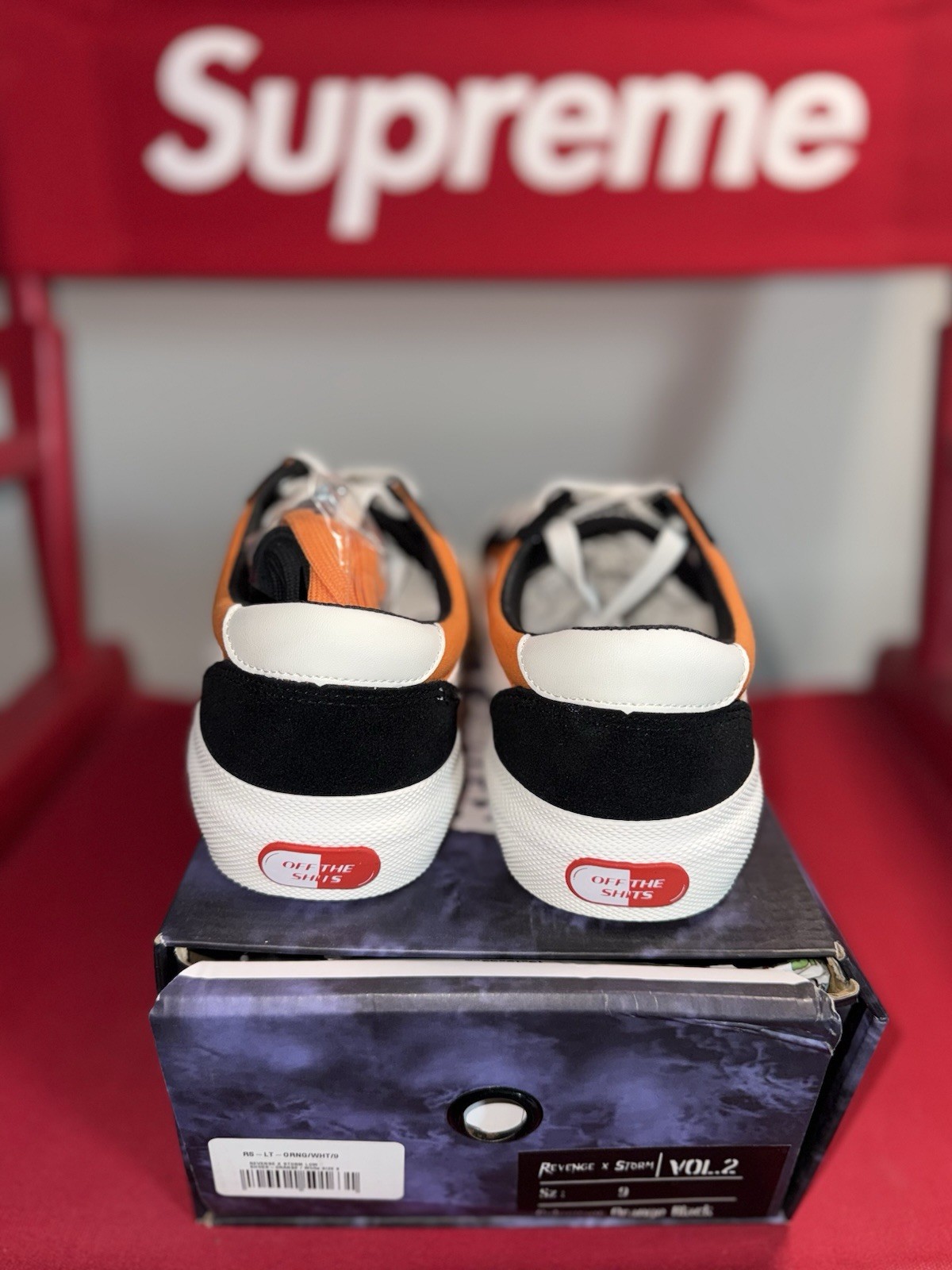 Revenge X Storm Vol. 2 Lo-Top Black/Orange & White Sneakers Unisex 9M/ 10.5W