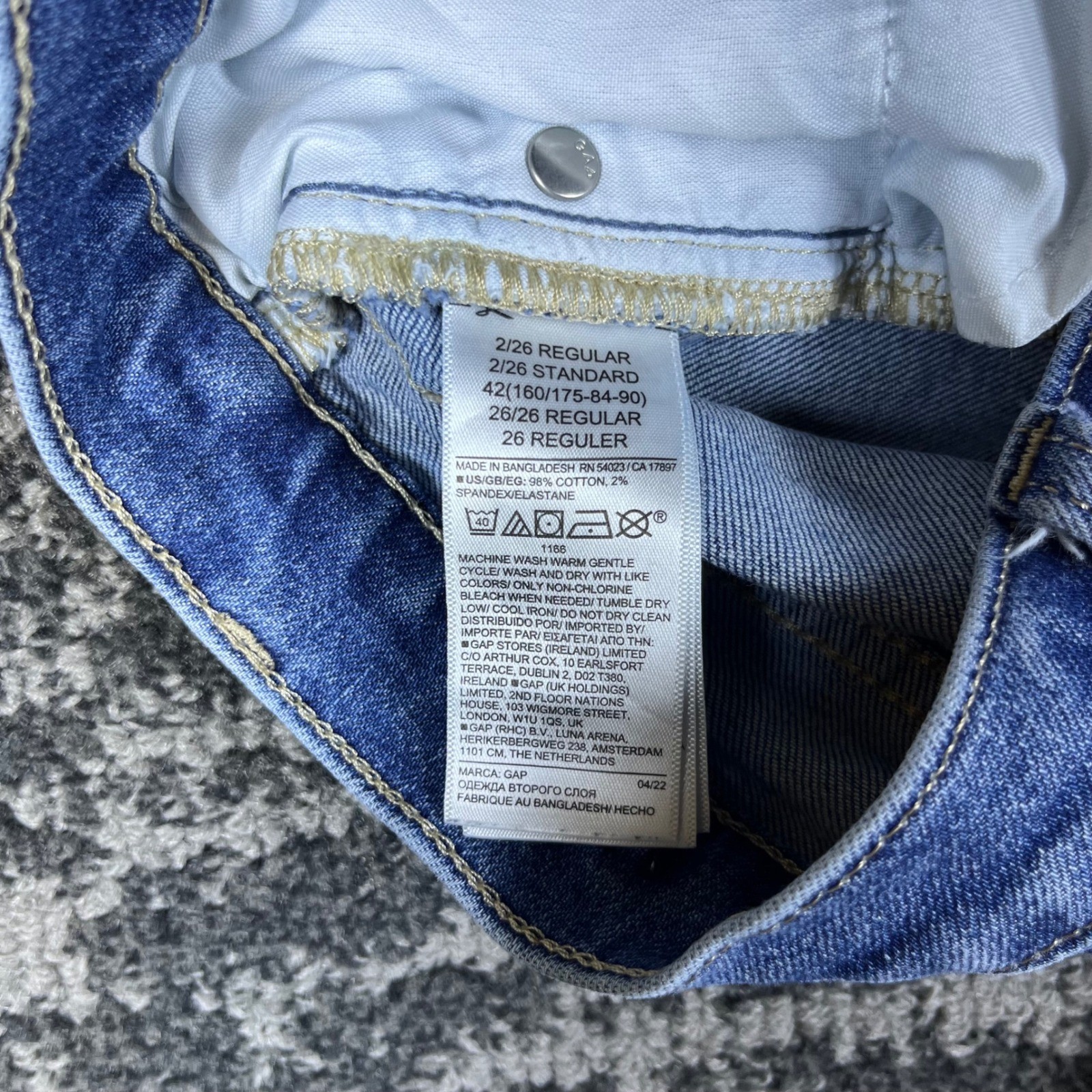 Gap Jeans Womens 2/26R ’70s Flare Blue High Rise Denim Stretch Medium Wash