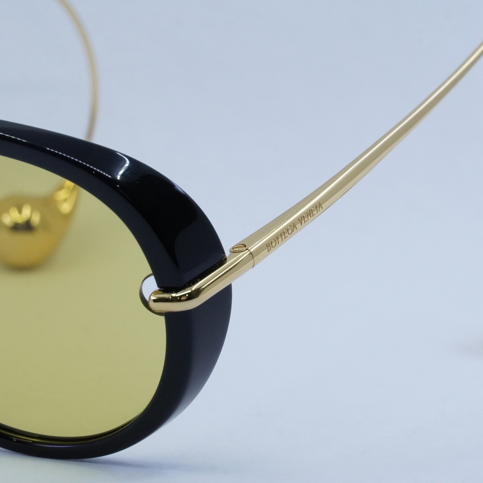 New BOTTEGA VENETA BV1273S 003 Black And Gold/Yellow 63-12-180 Sunglasses