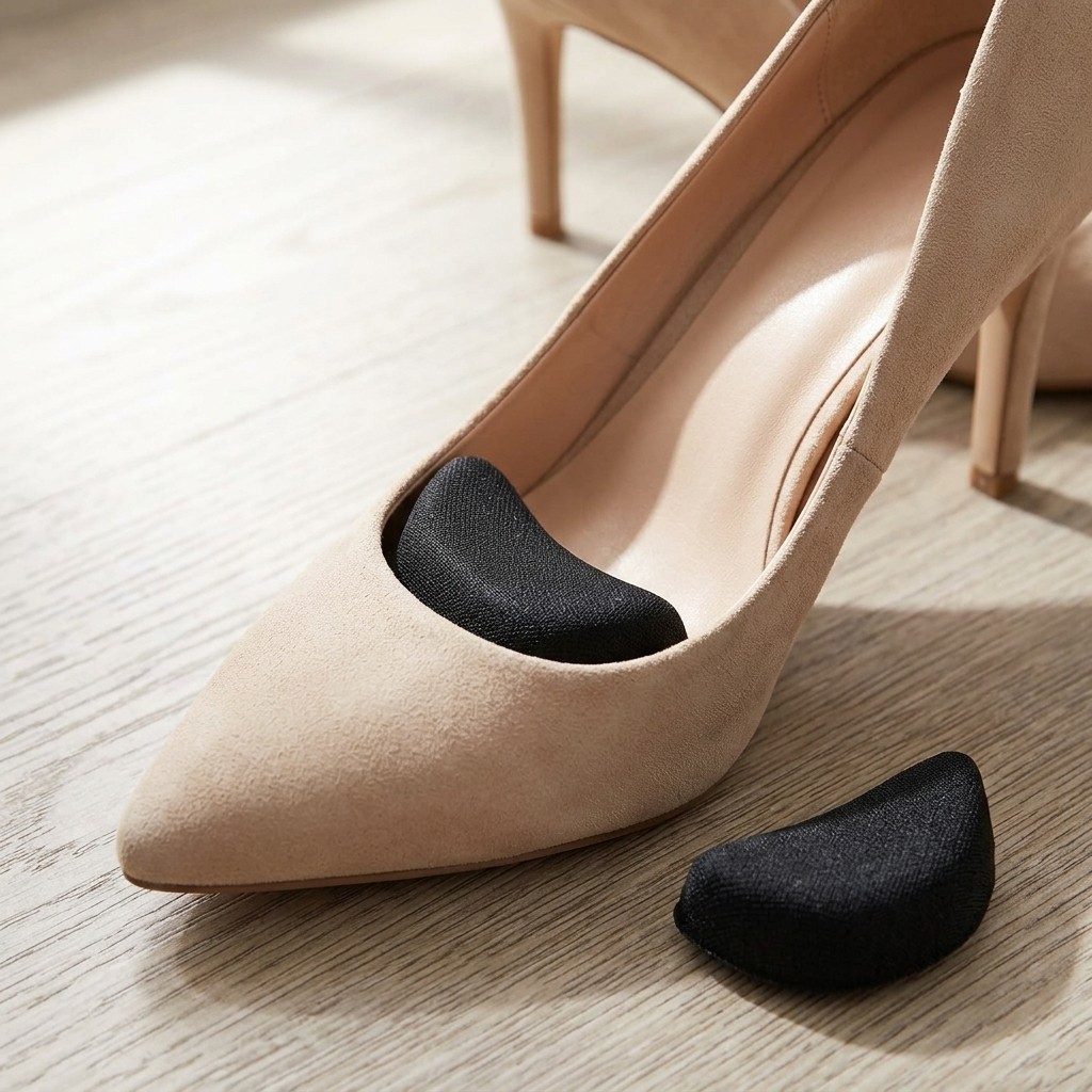 4Pcs Black Foam Forefoot Cushions Pain Relief Pads for High Heels Shoes