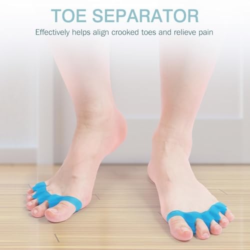 Toe Spacers for Women & Men – Silicone Toe Separators for Bunion 2 Blue