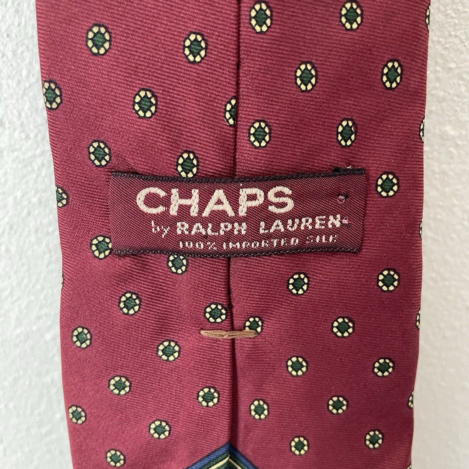 VTG Ralph Lauren Horse Necktie Red Equestrian Tie Chaps RL 100% Silk