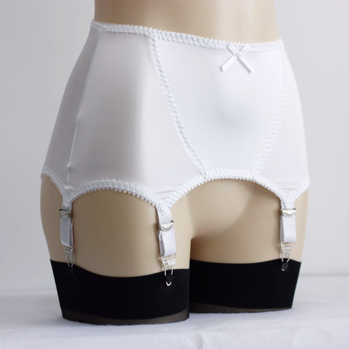 Sexy Wet Look Open Bottom Girdle Firm Shaping Girdle Garter Belt with 6 Straps