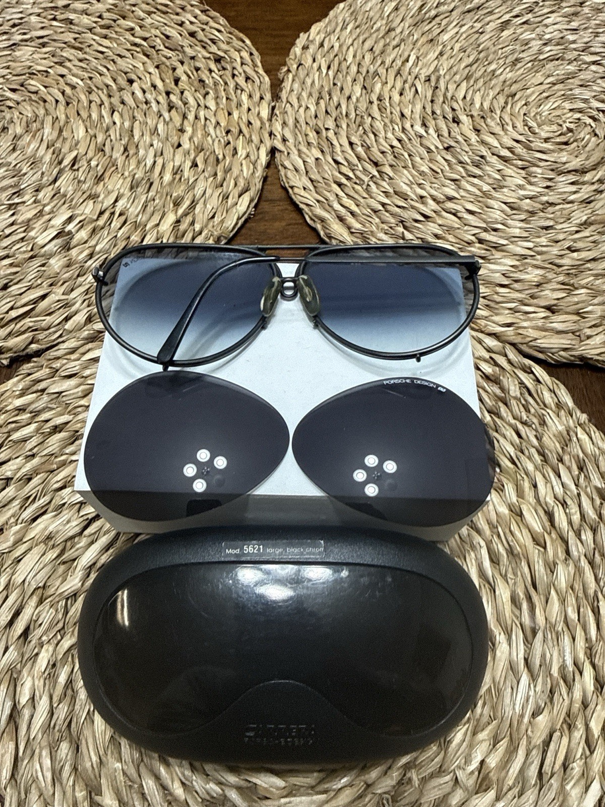Porsche Design Carrera 5621 Sunglasses Parts Repair w Case Extra Lenses *READ*