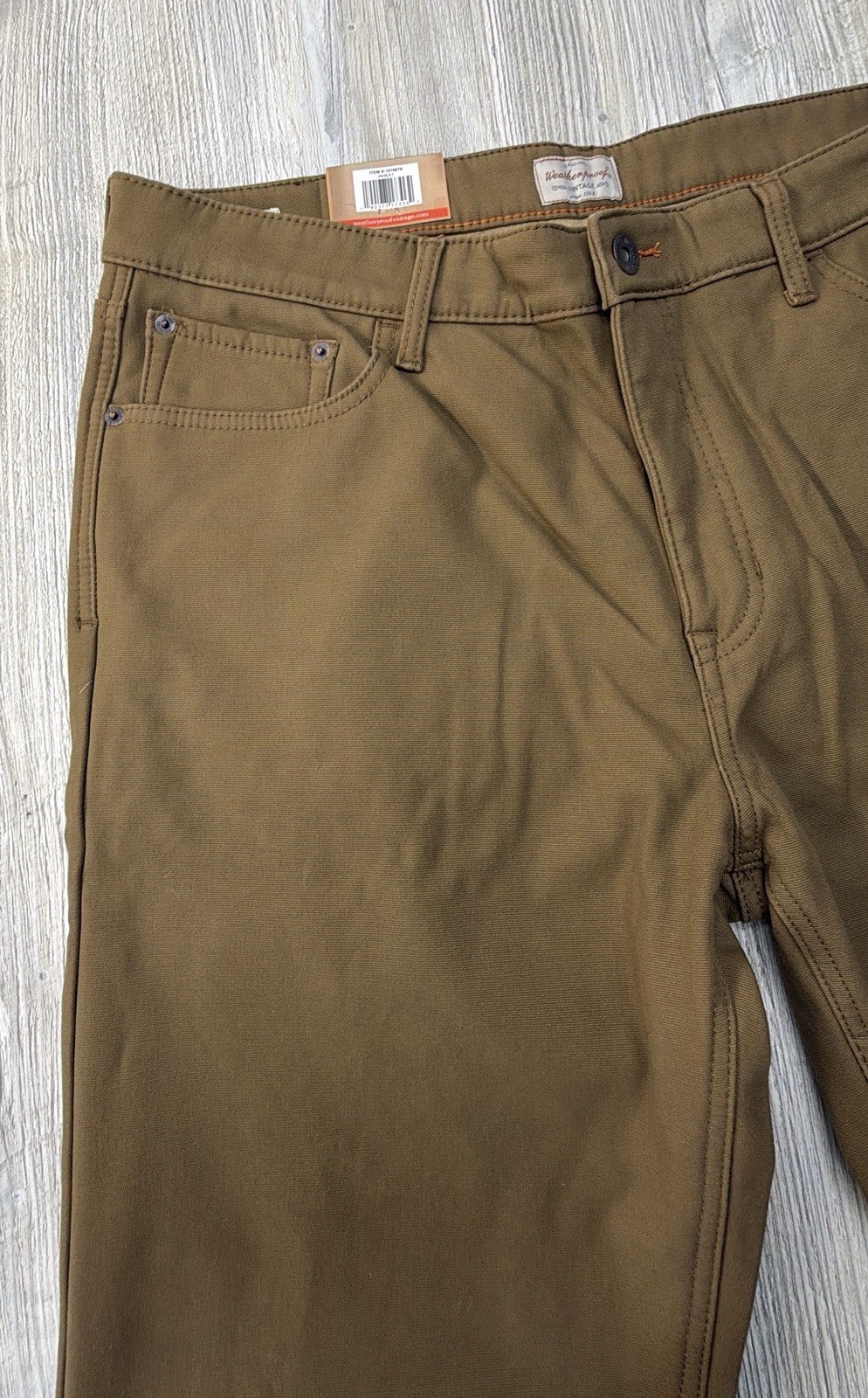 Weatherproof Vintage Sz 38×30 Fleece Lined Stretch Canvas Pant Regular Fit Brown