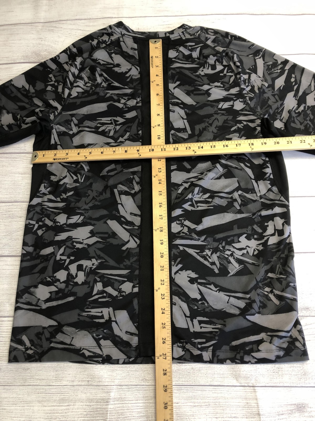Russell Dri-Power 360 Shirt Mens XL Gray Long Sleeve Camo Athletic Top Gym