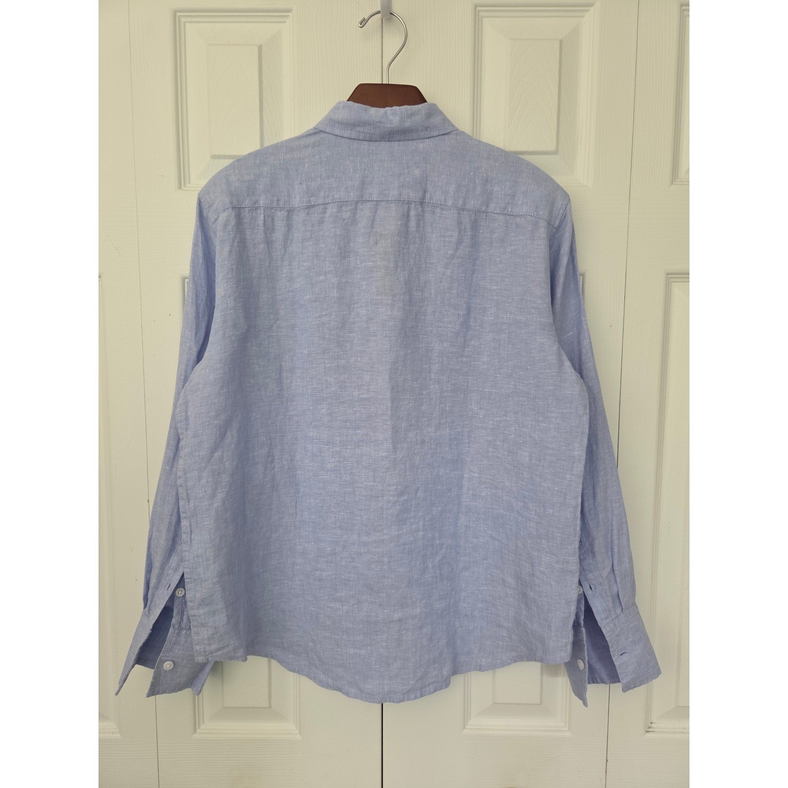 J. Crew Garçon Classic Shirt Baird McNutt Linen Womens 4 Blue NWT $118 CG940
