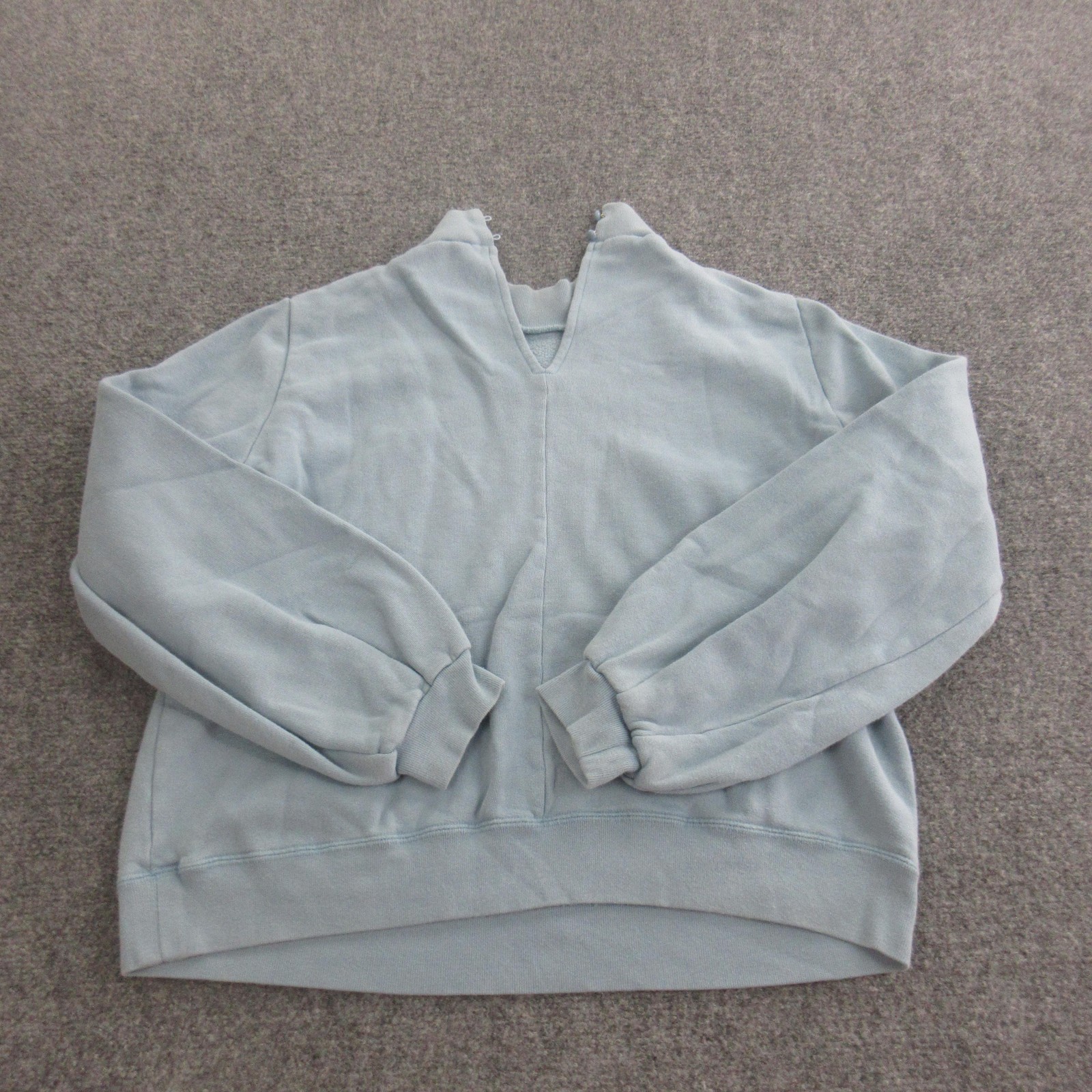 Sezane Sweatshirt Womens Small Blue 100% Cotton Fleece Crewneck Pullover Cozy