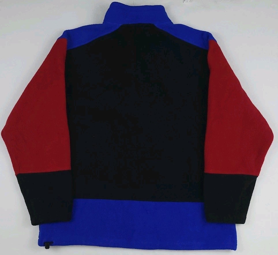 Vintage 90s Eddie Bauer Ebtek Colorblock Fleece Pullover Sweatshirt Outdoor USA
