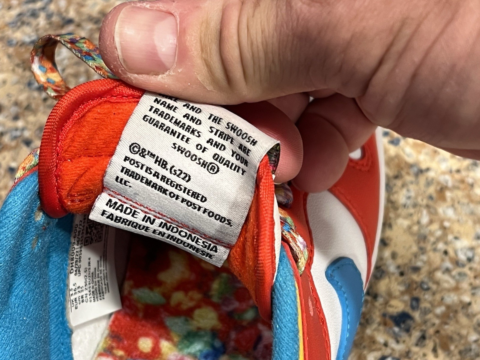 Nike LeBron James x Fruity Pebbles x Dunk Low DH8009-600 Shoes; Size W: 6, M: 4