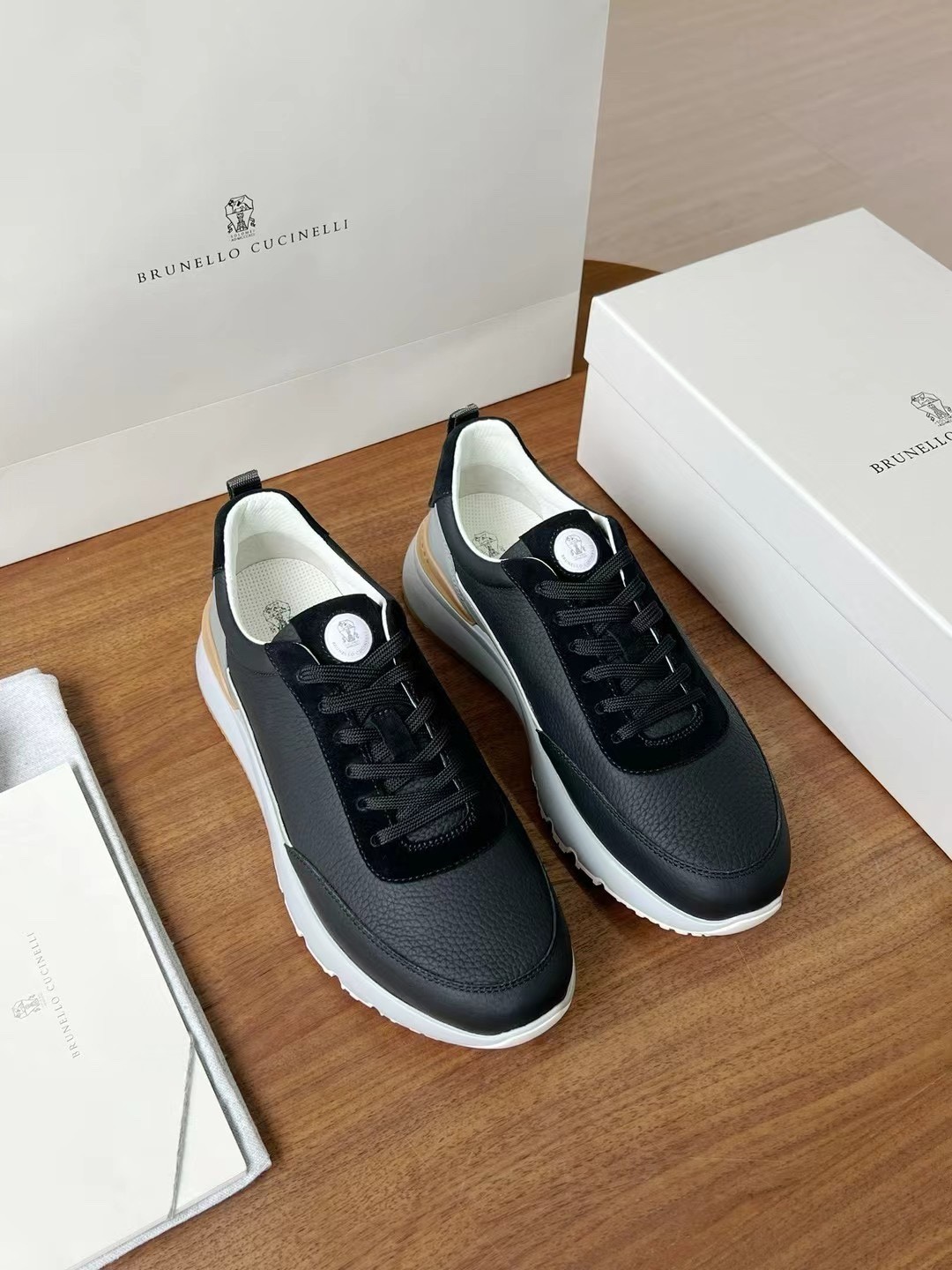 Brunello Cucinelli Spring/Summer New Color-Blocked Sneakers for Men, Size 43